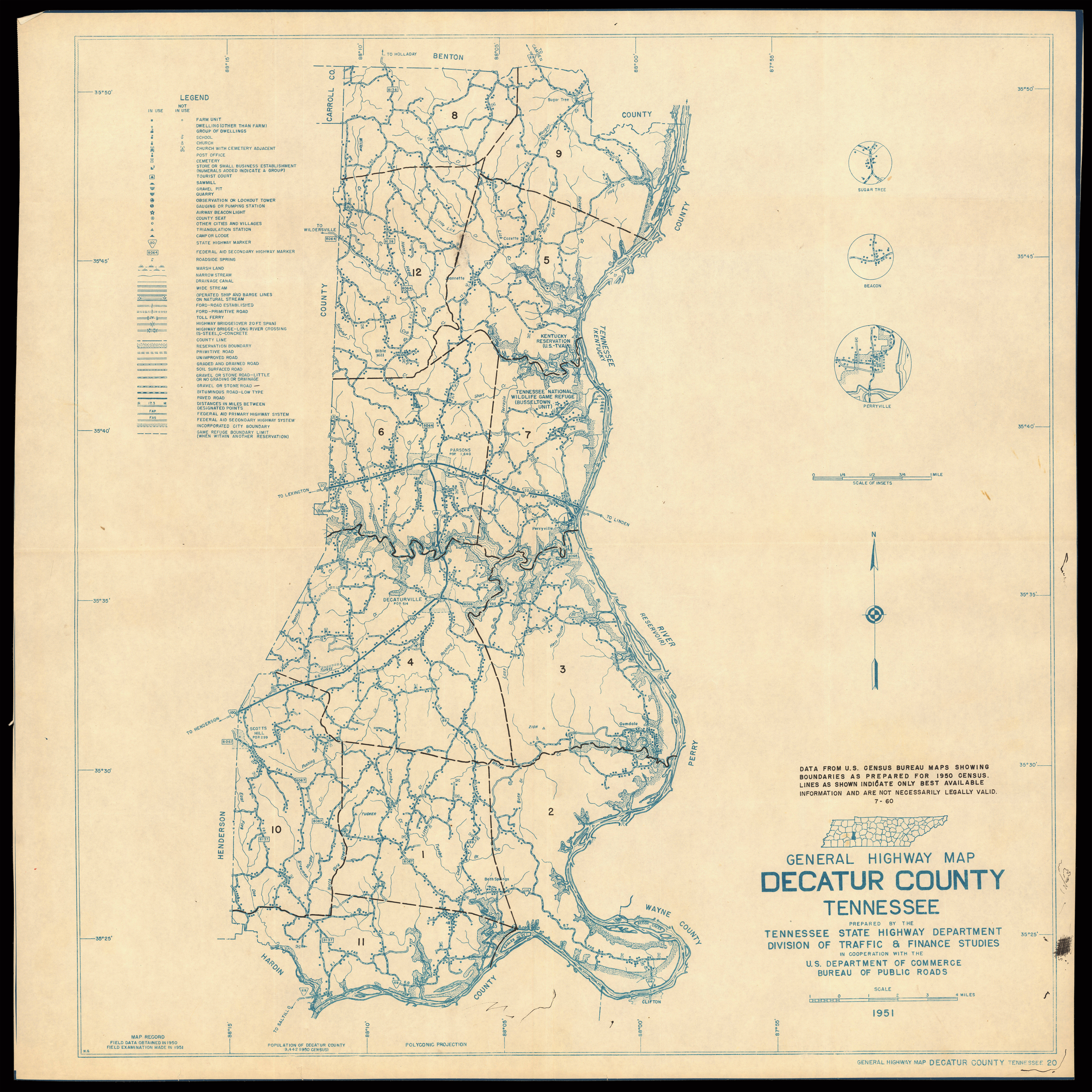 1951 General Highway Map of Decatur County, Tennessee